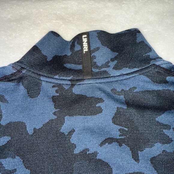 Mens UNRL Quarter Zip Pullover Blue Camo Golf Stretch Long Sleeve Size XLarge - Picture 7 of 7
